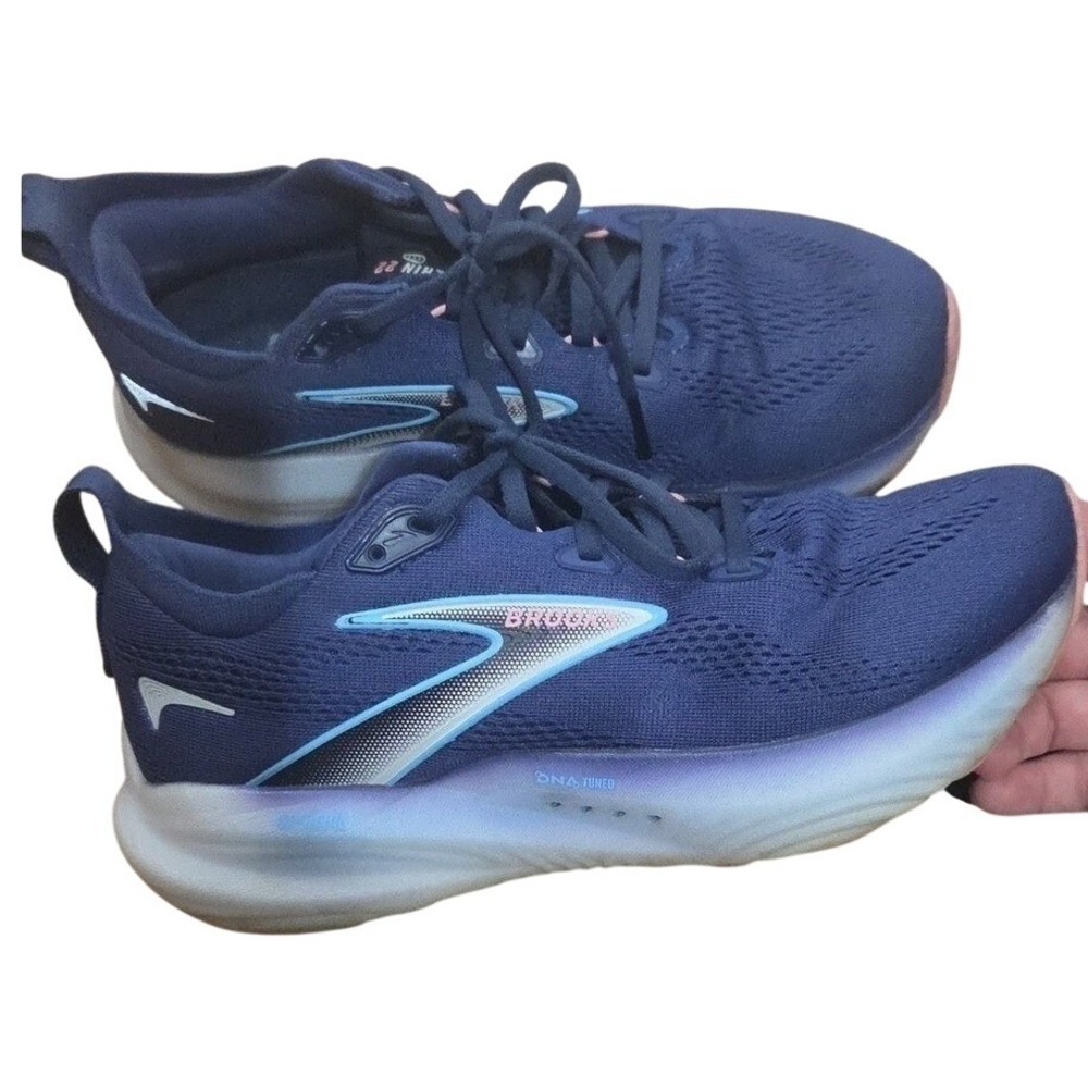 Brooks Glycerin 22 Running Sneakers Navy Light Cushion Plush Comfort Walking 8.5